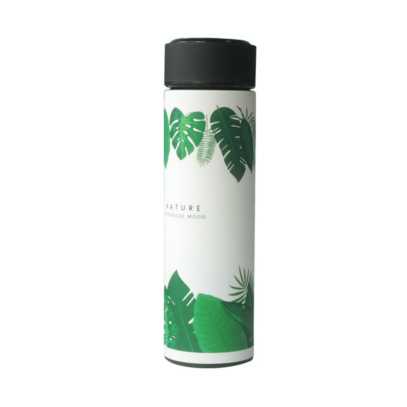 White Monstera Stainless Steel Thermal Water Bottle for Tea Coffee a Termos Tumbler Vacuum Flasks